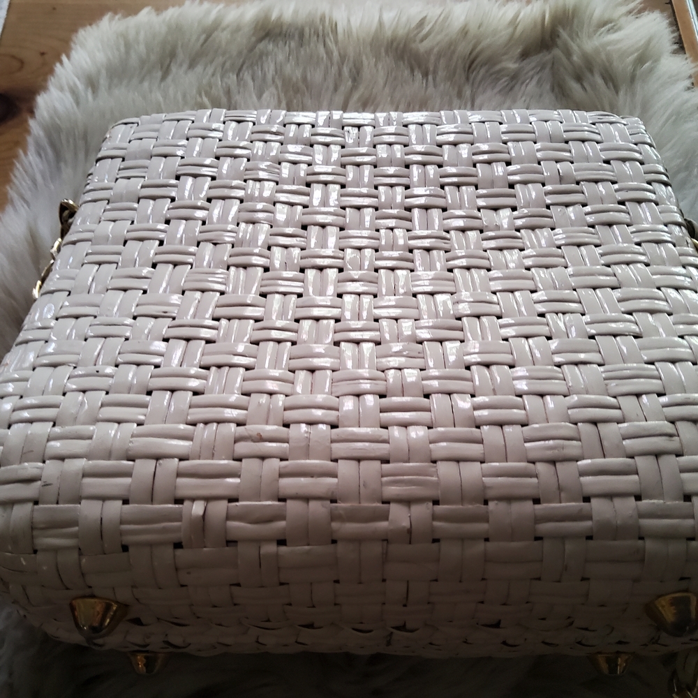 Authentic Vintage 1960's Rodo White Basket Weave Made in Italy EUC - Picture 8 of 16